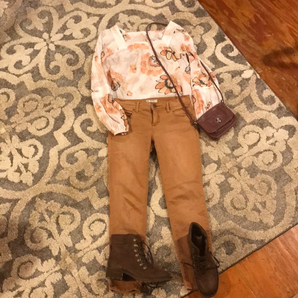 Tan free people pants sz 26